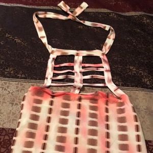 Pink white brown and black cute summer top